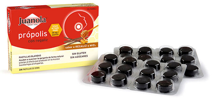 Suplement diety Juanola tabletek Propolis Liquorice Honey 24U (8430992998658) - obraz 1
