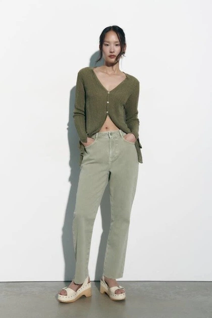 Джинсы Zara 6164/023/506 38 Хаки – Брендовая одежда | ROZETKA