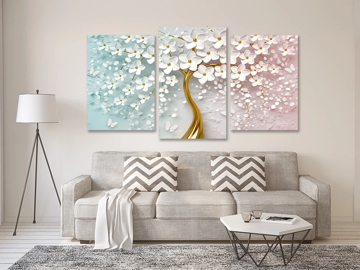 Модульная картина в гостиную / спальню Квіткове дерево Art-628_3 70x130 ...