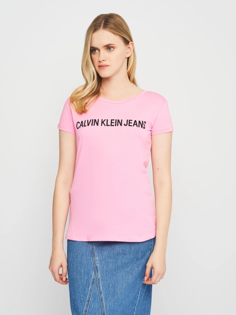 Акция на Футболка жіноча Calvin Klein Jeans 10482.20 M (44) Рожева от Rozetka