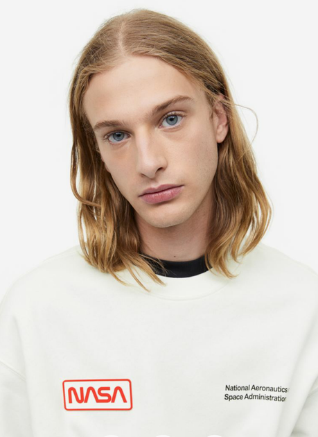 Чоловічий світшот Relaxed Fit H&M (56196) L Білий - зображення 2