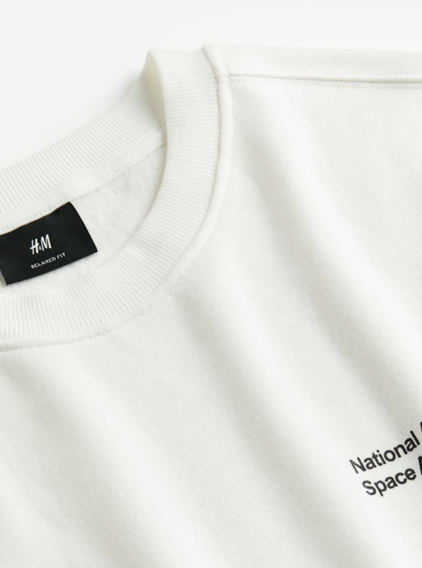 Чоловічий світшот Relaxed Fit H&M (56196) L Білий - зображення 5