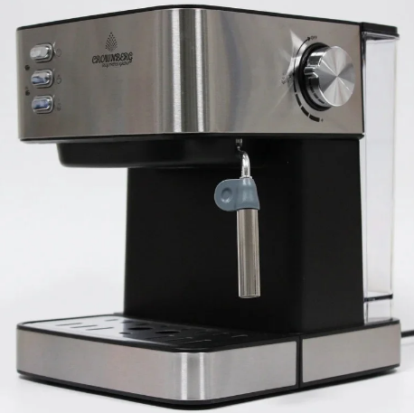 Кофеварка рожковая Crownberg CB-1565 для дома электрическая кофемашина эспрессо полуавтоматическая 1.6 л 1000W Черная - изображение 2