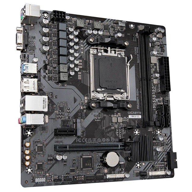 Материнська плата Gigabyte A620M S2H Socket AM5/AMD/Micro-ATX/1хHDMI/1хDisplayPort - Фото 3 Материнська плата Gigabyte A620M S2H Socket AM5/AMD/Micro-ATX/1хHDMI/1хDisplayPort - зображення 3