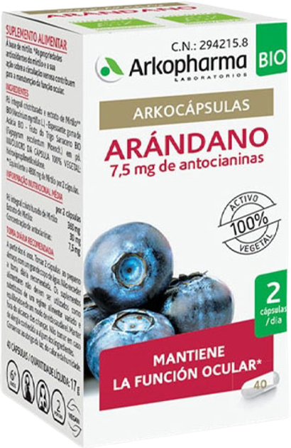 Натуральна добавка Arkopharma Bilberry Bio 40 капсул (8470002942158) - зображення 1