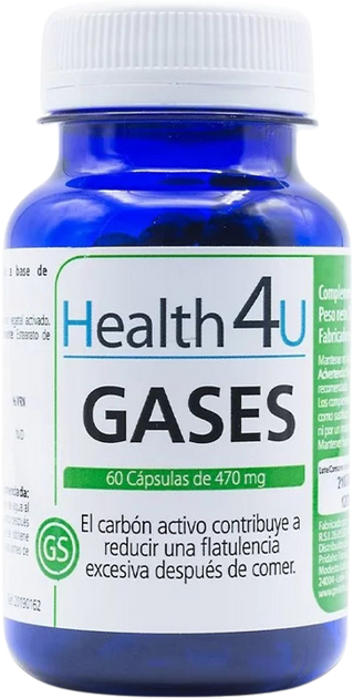 Натуральна добавка H4u Gases 470 мг 60 капсул (8436556086199) - зображення 1