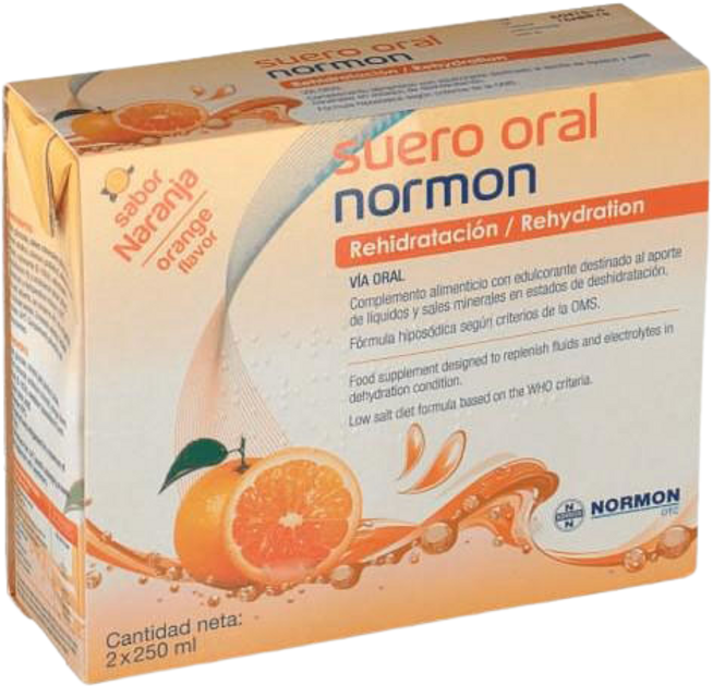 Натуральна добавка Lab. Normon Suero Oral Normon Naranja 2 x 250 мл (8435232311709) - зображення 1