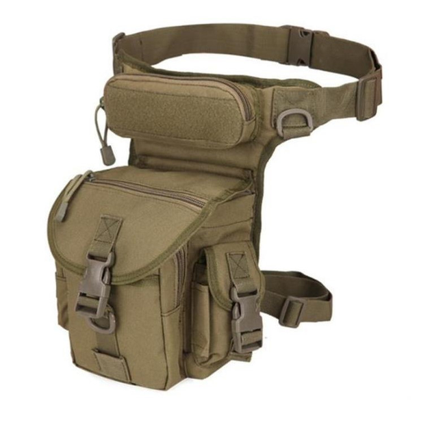 Тактическая сумка на бедро, на ногу, мужская, армейская Олива D3-0005-B1 - изображение 1