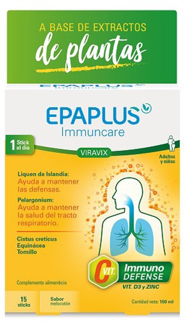 Дієтична добавка Epaplus Inmunicare Viravix 15 стіків (8430442009156) - зображення 1