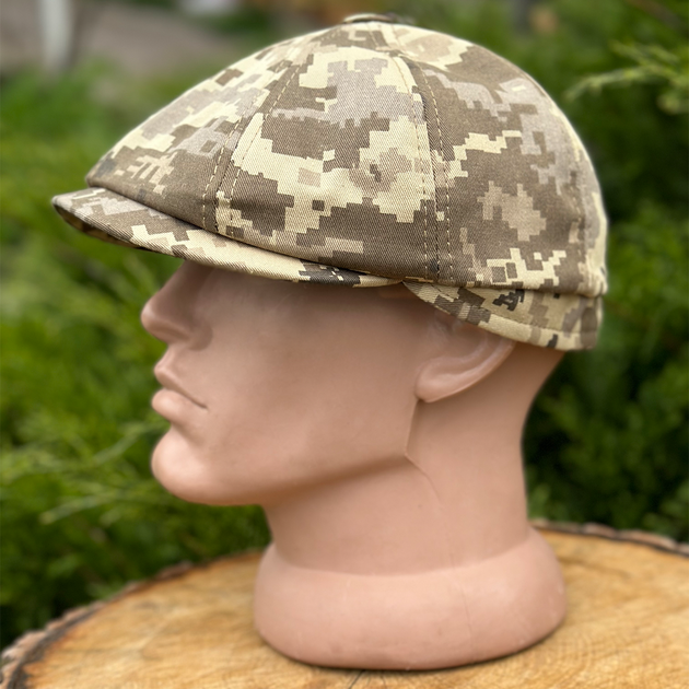 Військова кепка все кепка восьмиклінка хуліганка камуфляж піксель літня 56 - зображення 2