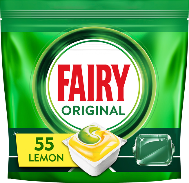 Капсули для посудомийних машин Fairy Platinum All in One лимон 55 шт (8006540726914) - зображення 1