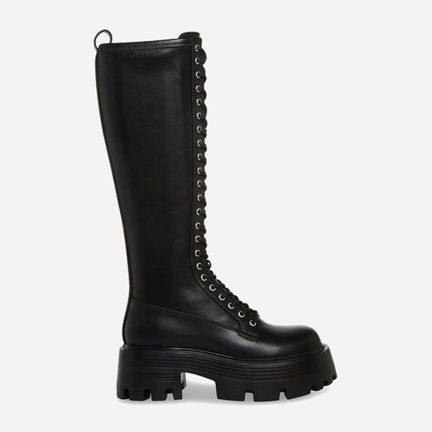 Kozaki damskie skórzane na grubej podeszwie sznurowane Steve Madden Hariet Boot SM11002722-001 41 26.2 cm Czarne (8720857171402) - obraz 1