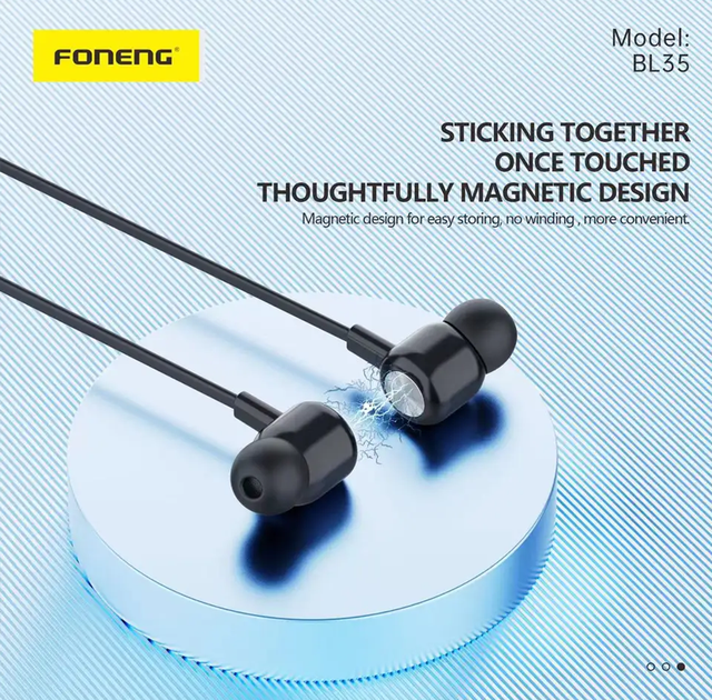 Беспроводные наушники на шею FONENG Sport Neckband BL35 - Фото 8 Беспроводные наушники на шею FONENG Sport Neckband BL35 - изображение 8