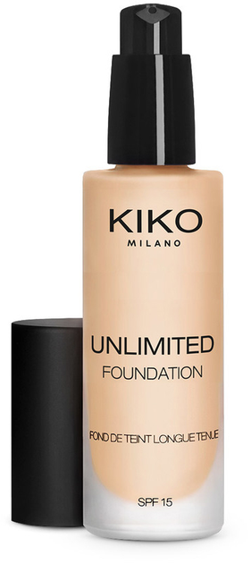 Podkład Kiko Milano Unlimited Foundation SPF 15 Warm Beige 25 trwały 30 ml (8025272649353) - obraz 1