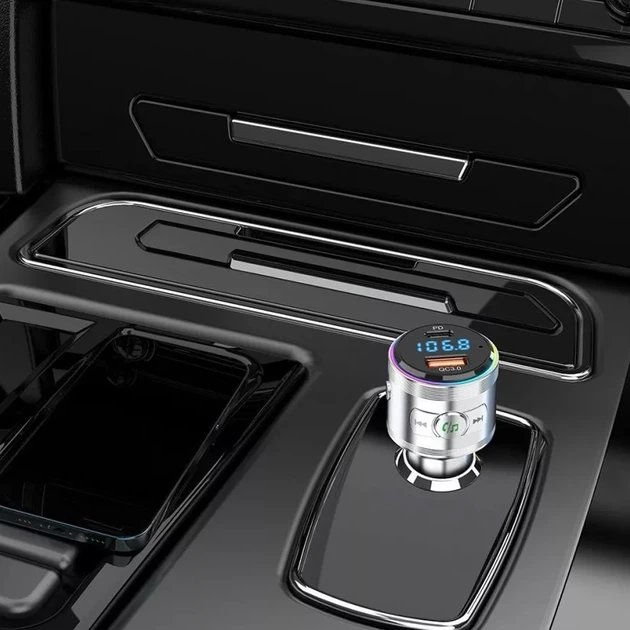 Автомобильный FM-трансмиттер модулятор Proove FM Launcher Maxi Wave 30W (PD+QC3.0) Type-C+USB | Silver - изображение 5
