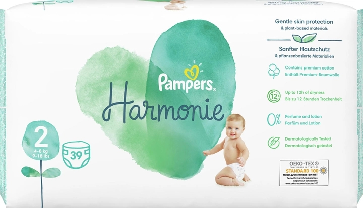 Підгузки Pampers Harmonie Mini Розмір 2 (4-8 кг) 39 шт (8006540156551) - зображення 1