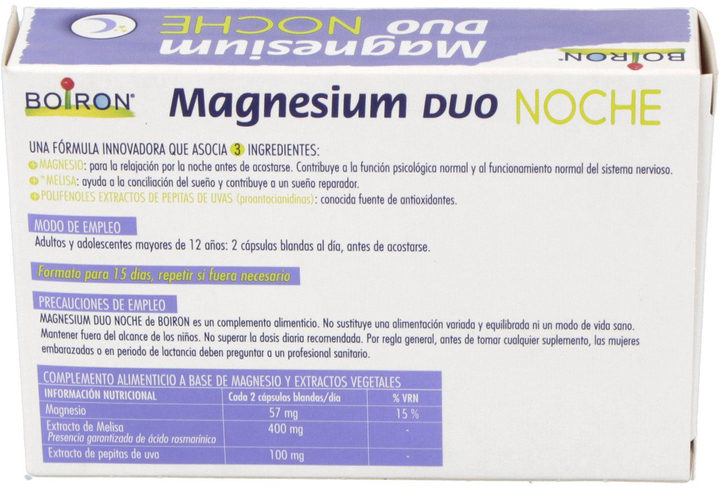 Дієтична добавка Magnesium Duo Night 30 капсул Boiron (8470001980663) - зображення 2