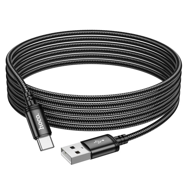 Кабель зарядки и передачи данных Hoco X91 Radiance charging USB to Type-C 3m, 3A black - изображение 5