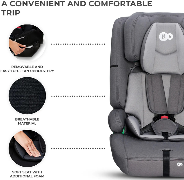 Автокресло KinderKraft Safety Fix 2 i-Size Grey (5902533923090) (KCSAFI02GRY0000) - изображение 15