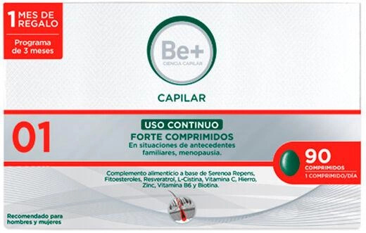 Suplement diety Be+ Capillary Continuous Use Forte 90 tabletek (8470001851901) - obraz 1
