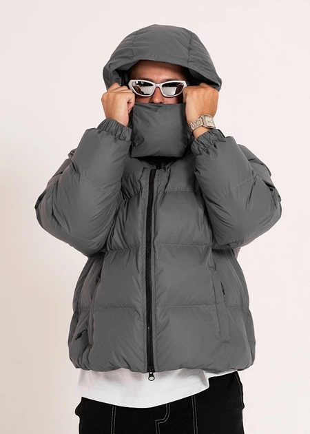 Зимовий чоловічий пуховик OGONPUSHKA Homie 3.0 сіра XS - изображение 4