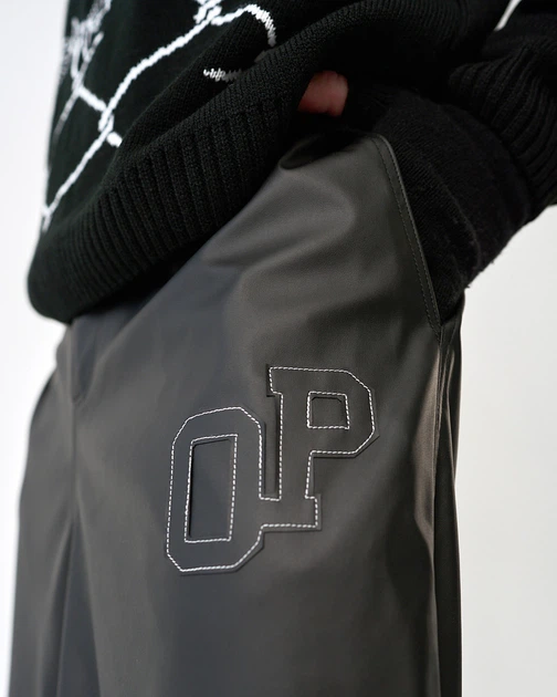 Штани оверсайз чоловічі OGONPUSHKA Hasla Leather чорні XL - зображення 9