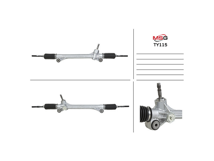 Рульова рейка без ГУР MSG TY115 - зображення 1