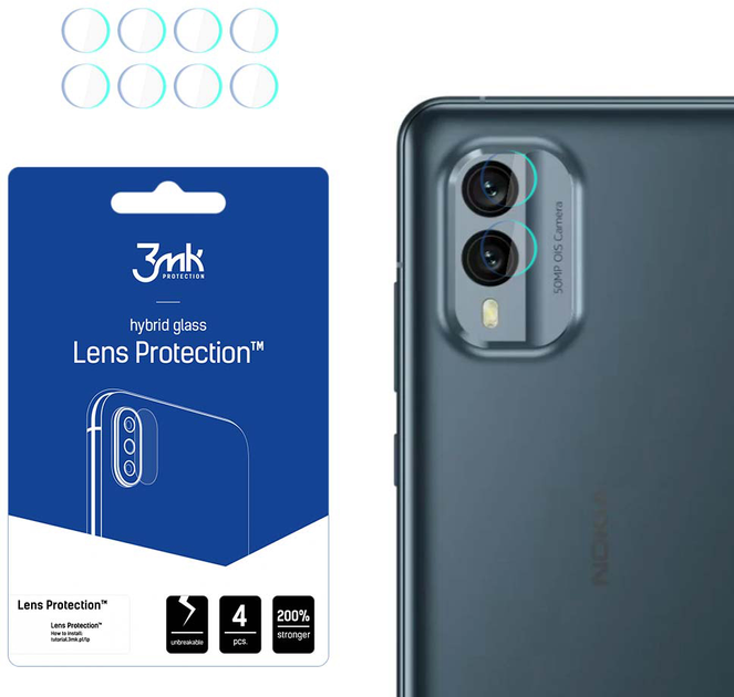 Zestaw szkieł hartowanych 3MK Lens Protection na aparat Nokia X30 4 szt (5903108491440) - obraz 1