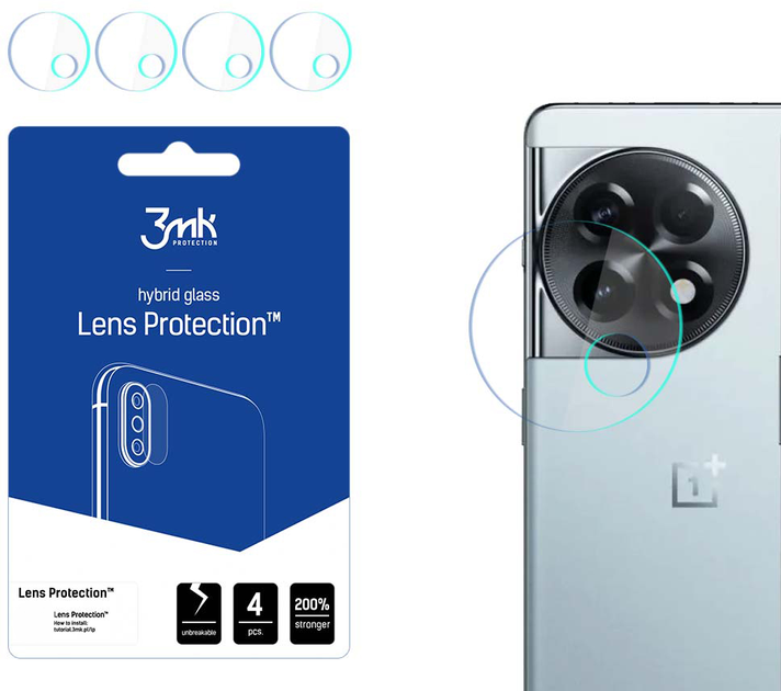 Zestaw szkieł hartowanych 3MK Lens Protection na aparat OnePlus 11R 4 szt (5903108516471) - obraz 1
