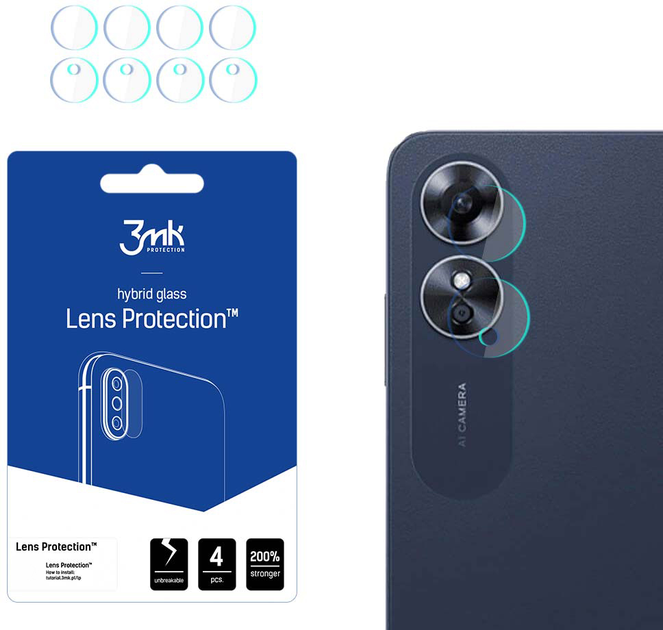 Комплект захисного скла 3MK Lens Protection для камери Oppo A17 4 шт (5903108520225) - зображення 1