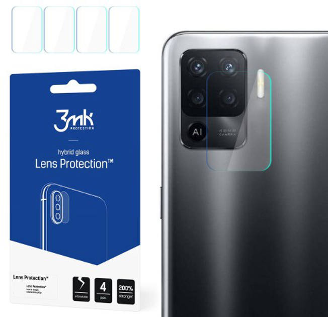 Zestaw szkieł hartowanych 3MK Lens Protection na aparat Oppo Reno 5 Lite 4 szt (5903108376563) - obraz 1