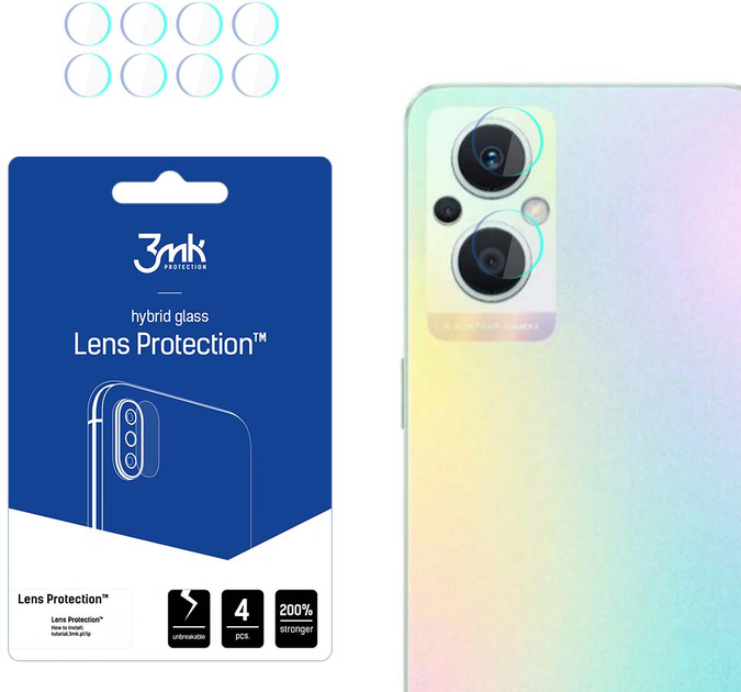 Комплект захисного скла 3MK Lens Protection для камери Oppo Reno 7 Lite 5G 4 шт (5903108491068) - зображення 1