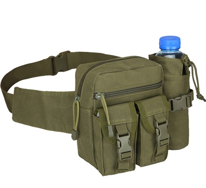 Тактическая сумка на пояс городская Tactical подсумок с карманом под бутылку Олива (1026-olive) - изображение 1