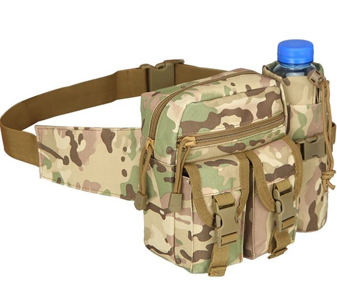 Тактична сумка на пояс міська Tactical підсумок з кишенею під пляшку Мультикам (1026-multicam) - зображення 1