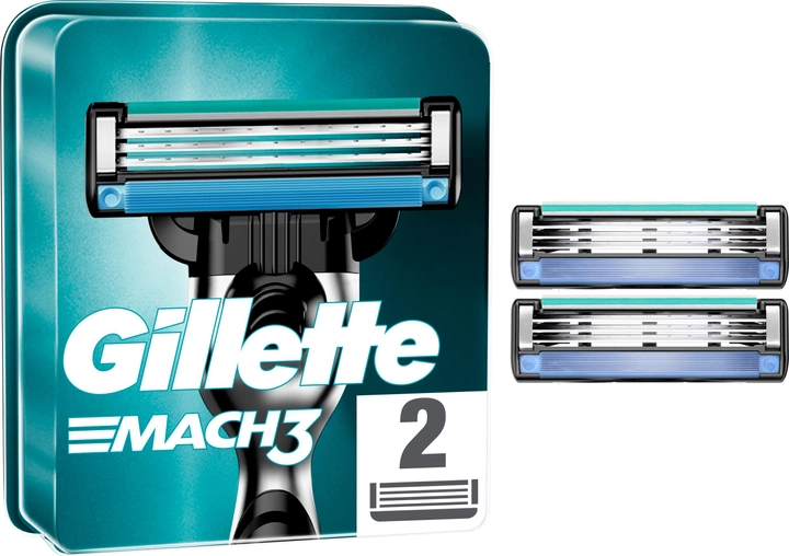Wymienne wkłady (ostrza) do golenia dla mężczyzn Gillette Mach3 2 szt (3014260251970) - obraz 1