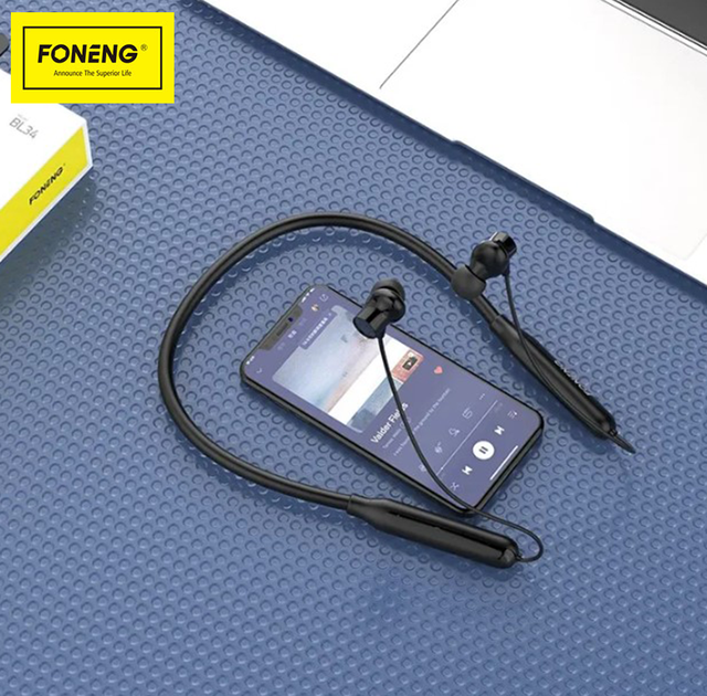 Навушники бездротові для спорту, на шию, вакуумні FONENG NECKBAND SPORT BL34 - Фото 4 Навушники бездротові для спорту, на шию, вакуумні FONENG NECKBAND SPORT BL34 - зображення 4