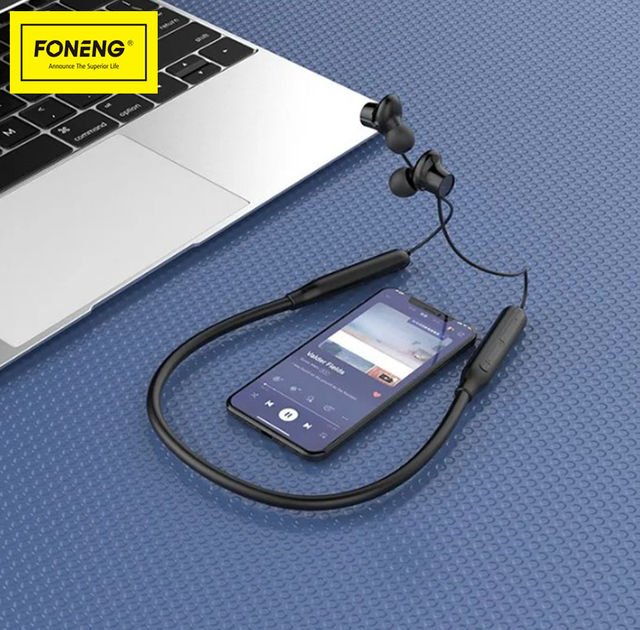 Навушники бездротові для спорту, на шию, вакуумні FONENG NECKBAND SPORT BL34 - Фото 6 Навушники бездротові для спорту, на шию, вакуумні FONENG NECKBAND SPORT BL34 - зображення 6