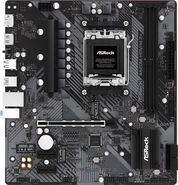 Płyta główna ASRock A620M-HDV/M.2+ (AM5, AMD A620, PCI-Ex16) - obraz 2