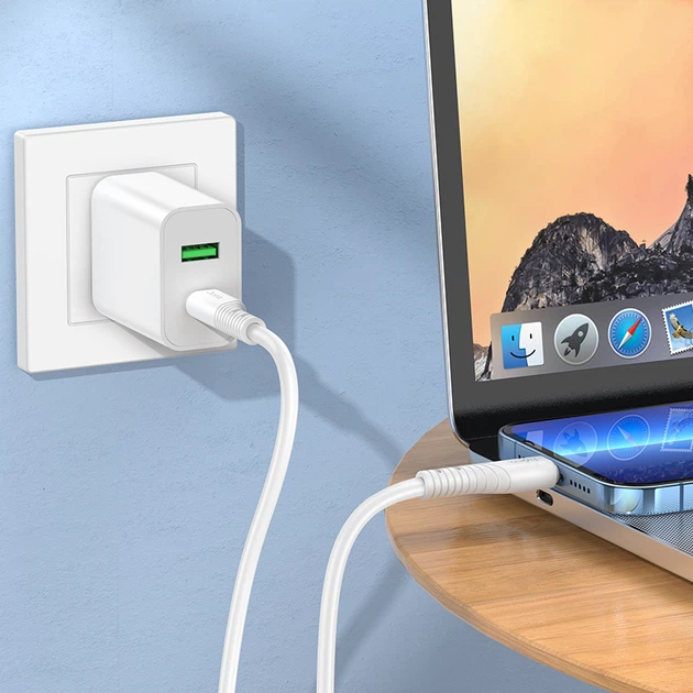 Кабель HOCO X97 Crystal color PD silicone charging data cable iP light gray (6931474799777) - изображение 4
