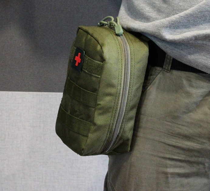 Підсумок аптечка на пояс з molle військова аптечка сумка - підсумк Tactic армійська тактична аптечка олива (1020-olive) - зображення 2