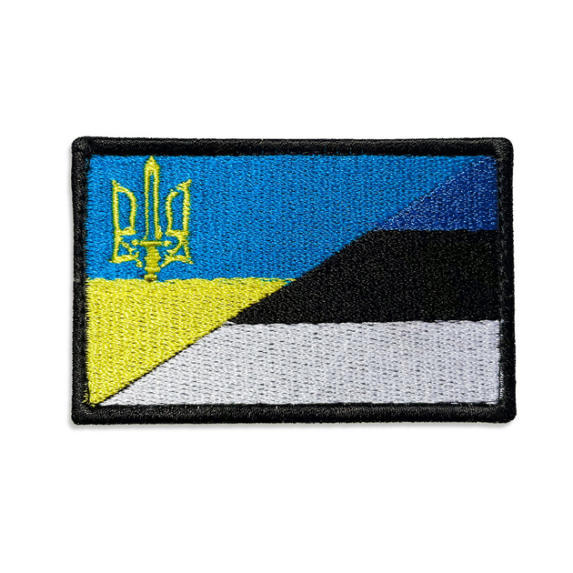 Шеврон на липучке флаг Украина и Эстония 5х8 см - изображение 1