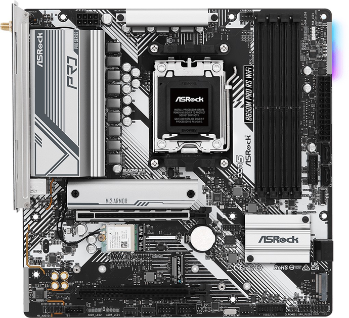 Płyta główna ASRock B650M Pro RS WiFi (AM5, AMD B650, PCI-Ex16) - obraz 2
