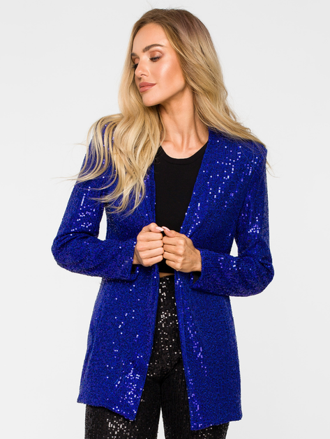 Marynarka damska Made Of Emotion M724 2XL Niebieska (5903887693325) - obraz 3