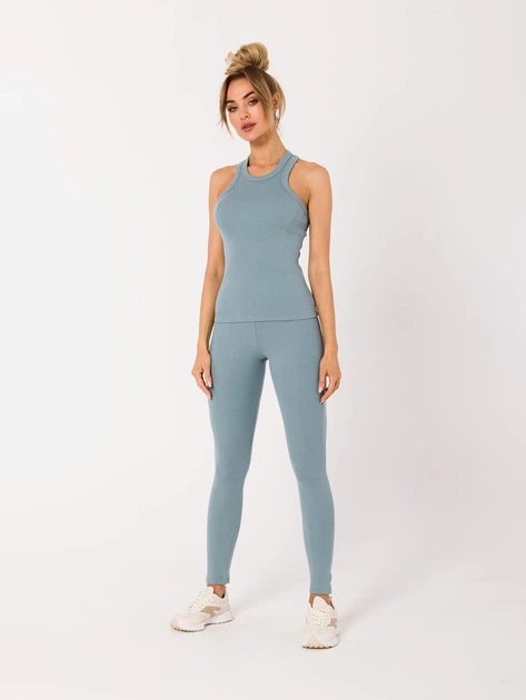 Koszulka na ramiączkach damska Made Of Emotion M735 S Błękitna (5903887697293) - obraz 3