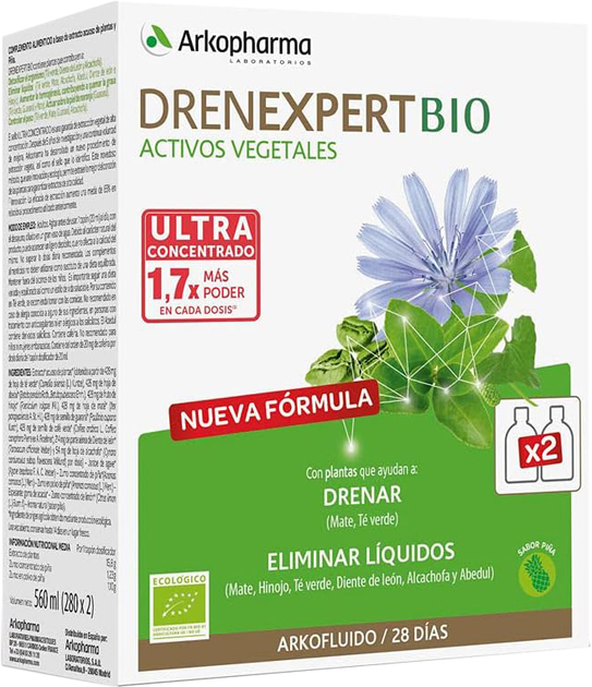 Suplement diety Arkopharma Drenexpert Natural Active Ingredients 2 x 280 ml (8428148462405) - obraz 1