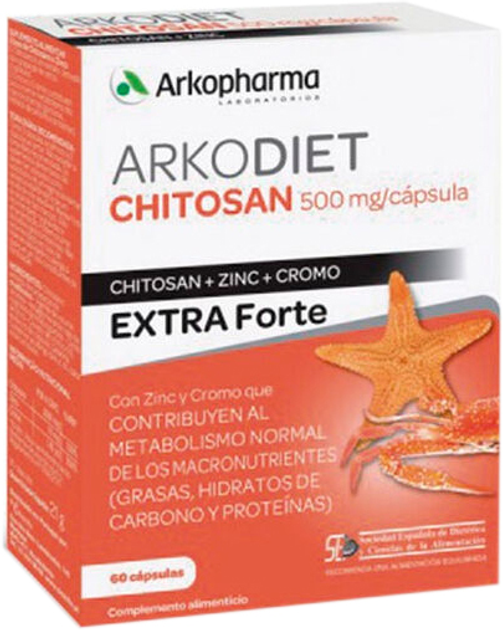 Suplement diety Arkopharma Chitosan Extra Forte 500 mg 60 kapsułek (8428148453298) - obraz 1