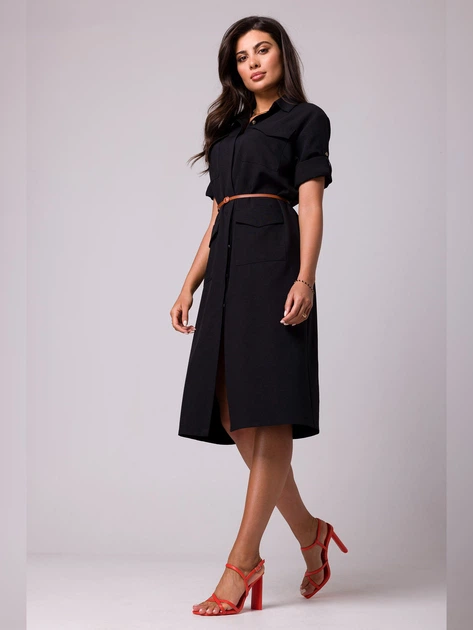 Плаття-сорочка жіноче BeWear B258 1411559 2XL Чорне (5905563706275) - зображення 3