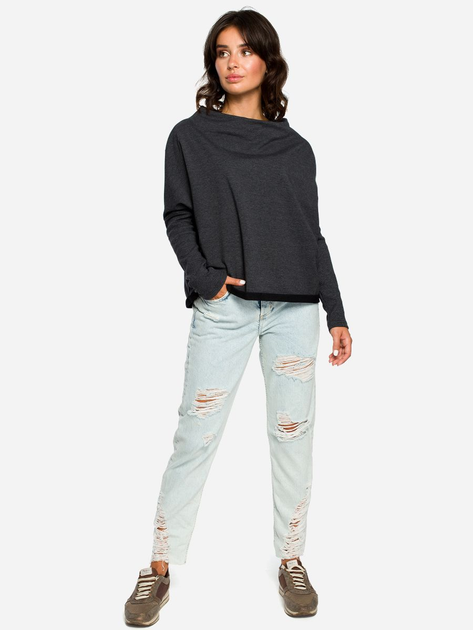 Bluza damska bez kaptura BeWear B094 87114 2XL-3XL Grafitowa (5903068424717) - obraz 3