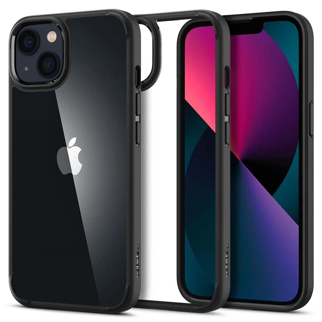 Чохол протиударний Spigen Ultra Hybrid для Iphone 13/14 Matte Black Прозорий ACS03523 - зображення 10