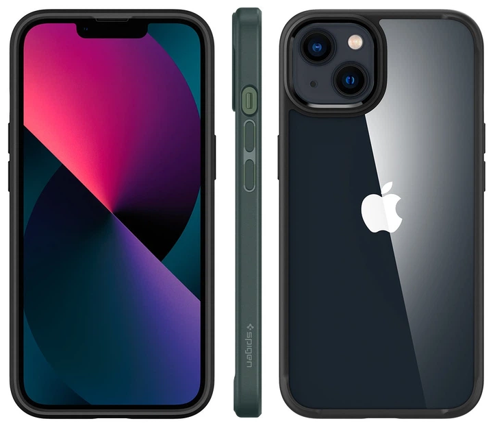 Чохол протиударний Spigen Ultra Hybrid для Iphone 13/14 Matte Black Прозорий ACS03523 - зображення 8